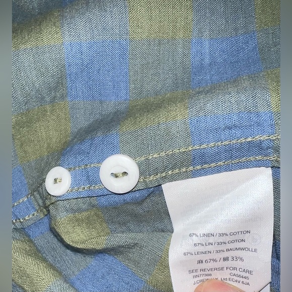 J. Crew Linen Blend Long Sleeve Button Down Shirt 👔 💙💚✨🛍️ - Picture 4 of 5
